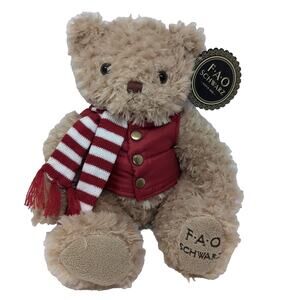 FAO Schwarz Anniversary‎ Teddy Bear Toy Plush Stuffed Animal Plushie Scarf Vest